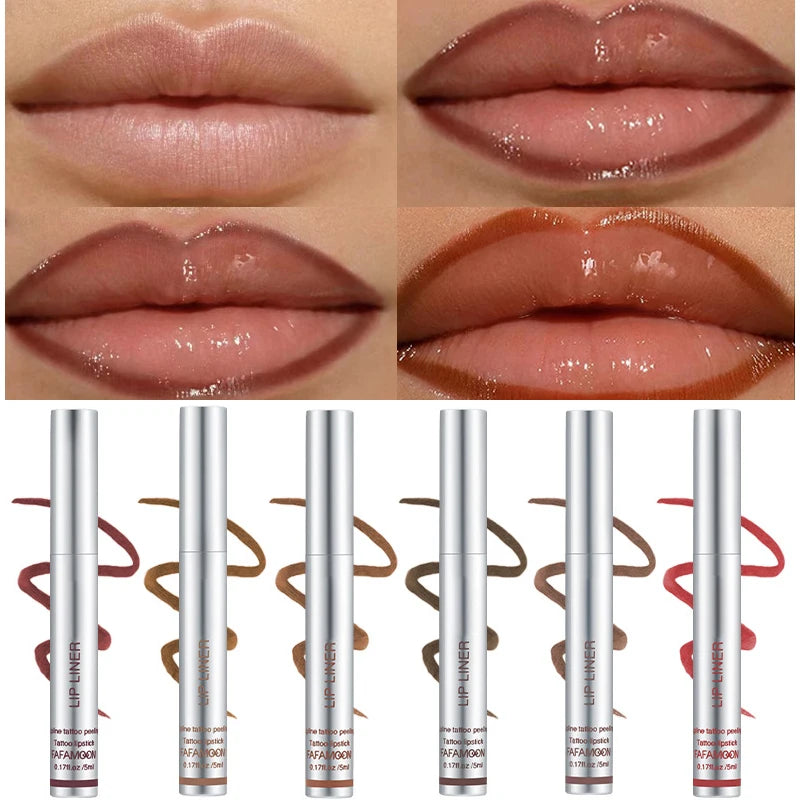 Peel-Off Matte Lip Liner & Tint – 6 Rich Shades