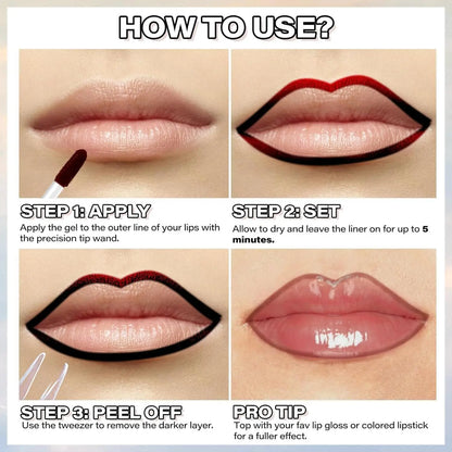Peel-Off Matte Lip Liner & Tint – 6 Rich Shades