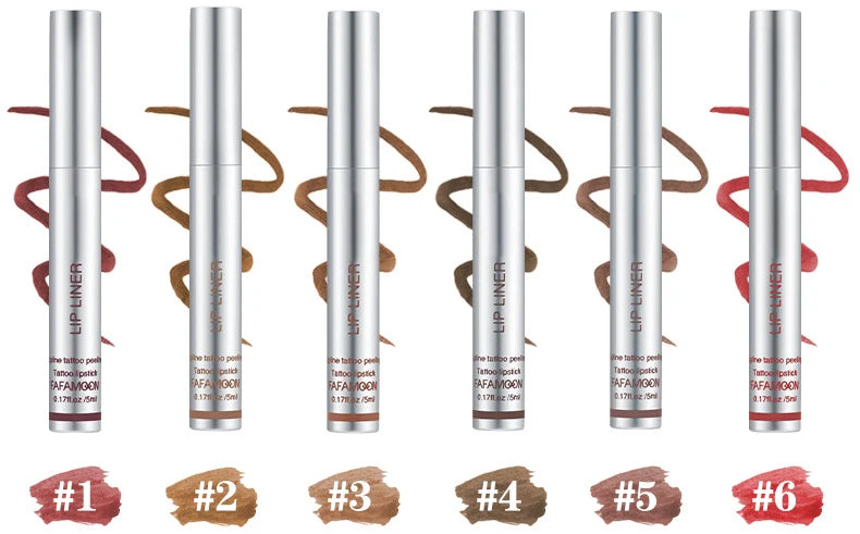 Peel-Off Matte Lip Liner & Tint – 6 Rich Shades