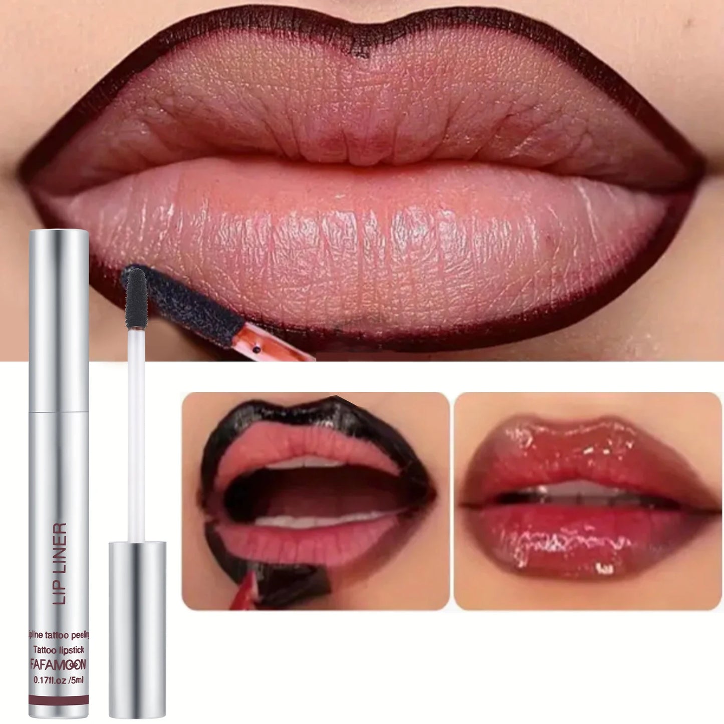 Peel-Off Matte Lip Liner & Tint – 6 Rich Shades